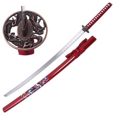 China Hot Selling Red Japan Dragon Sword Carbon Steel Blades Dragoni Model Sword Toys for cosplay for sale