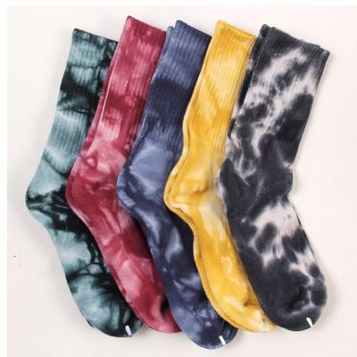 China QUICK DRY Cotton Hip Pop Pops Mens Tie Dye Pops Casual Unisex Crew Colorful Fashion Socks Design for sale