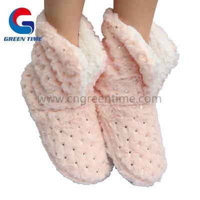 China Anti-odor high quality winter floor indoor booties for women, soft fabric and lining for sale