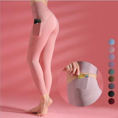 China Breathable Yoga Pants Border Women Specially For Amazon Sports Double Sided Nylon Tights Size Six Pocket Fitness Pants High for sale