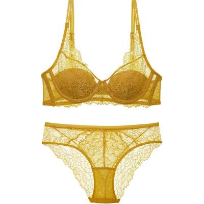 China 2021 China Factory Antibacterial See Through Bras And Lingerie Sets Women Underwear Set Lace Up Sexy Underwear Wear for sale