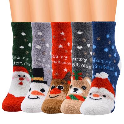 China Wholesale Hot Selling QUICK DRY Christmas Pattern Warm Comfortable Fluffy Women Winter Sock Thick Socks for sale