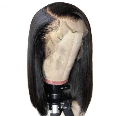 China 100% Virgin Hair Bundles Wholesale 100% REAL HAIR Straight Lace Wig , 13x4 Lace Frontal Natural Color Wigs BOB Cheap Price for sale