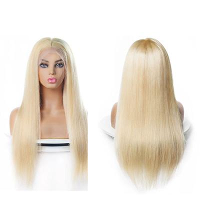 China Blonde Wave 613 Lace Front Wigs 100 Virgin Unprocessed Transparent Silky Straight Human Hair 13x4 Lace Front Wig Pre Plucked for sale