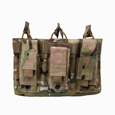 China Multicam NATIONAL Camouflage Open Top Triple Rifle Magazine Pouch With Gun Magazine Pouch Factory Customized for sale