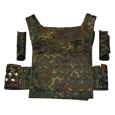 China 2021 New Ultra Light Weight Design Germany Camouflage Laser Cutting Vest Military Fitness Training Weighted Vest Factory OEM for sale