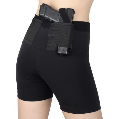 China New avatar 2021 soft women's tactical underwear Anti-wrinkle short leggings with hidden black holster pocket safety shorts factory wholesale for sale