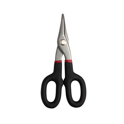 China Universal American 7 Inch Tin Snips Iron Sharp-nosed Scissors Eco-friendly High Efficiency Carbon Steel for sale