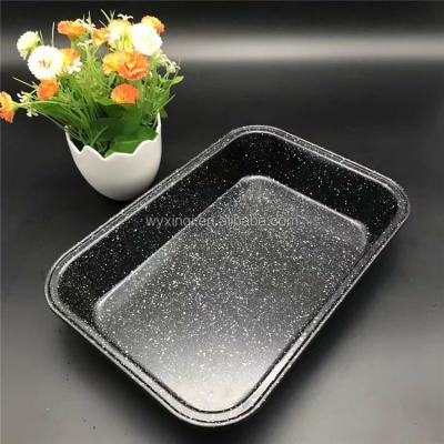 China Disposable Cookie Pizza Stick Rectangle Iron Non- Roast Pan for sale