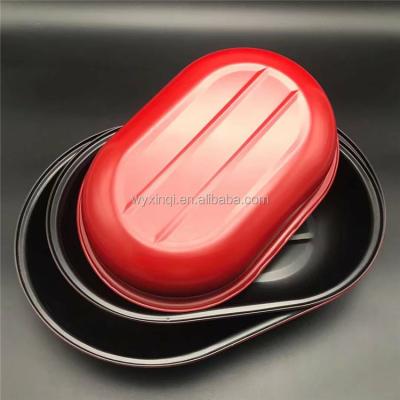 China 3Pcs Tray Set Diy Ceramic Coating Biscuit Bakeware Oval Baking Pans Stocked for sale