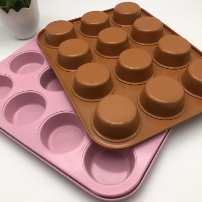 China Pink 12 Disposable Mini Muffin Non-Stick Pan /Bakeware Cup for sale