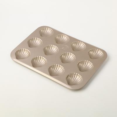 China 12Cup Muiffin Pan Carbon Steel Non Stick Disposable Scallop Pan Bakeware for sale