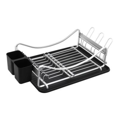 China Durable Antirust Aluminum Dish Drying Kitchen Rack With PP Utensil Rack Sink Accessories for sale