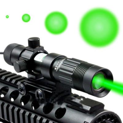 China Aluminum Alloy Laser Flashlight Night Vision Tactical Green Torch Dot To Light Adjust W/Mount for sale