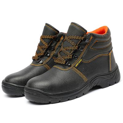 China Wholesale Waterproof Sport High Ankle Toe Flat Iron Flat Construction Protection Work Leather Safety Shoes for sale