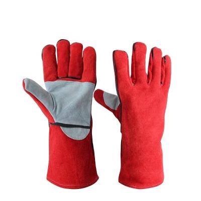 China Cheap Welding Cow Work Protection/Hot Sale Daliy Life Work Protection/Heavy Duty Long Split Leather Safety Working Gloves for sale