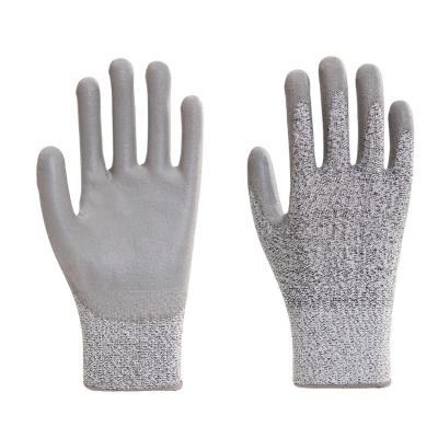 China 13 Gauge Anti-Cut 5 Coating Anti-Slip PU Palm Coating Smooth Finish Work Safety Gardening Gloves for sale