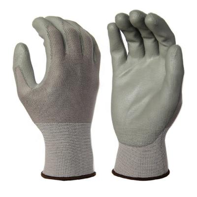 China Daliy Work/Life Protection/Heavy Duty CDSAFETY Hot Selling Polyestes/Nylon Knit Gray PU Coated Gloves Garden Hand Safety Working Gloves for sale