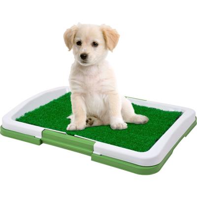 China Viable Dog Toilet Trainer Grass Mat Potty Pad Indoor House Urinary Waste Tray Restroom For Pets for sale