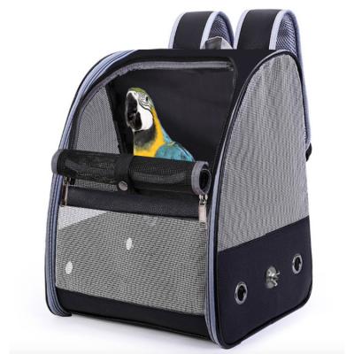 China Mesh Parrot Bird Large Carrier Breathable Outdoor Folding Travel Backpack Bag Cage for sale