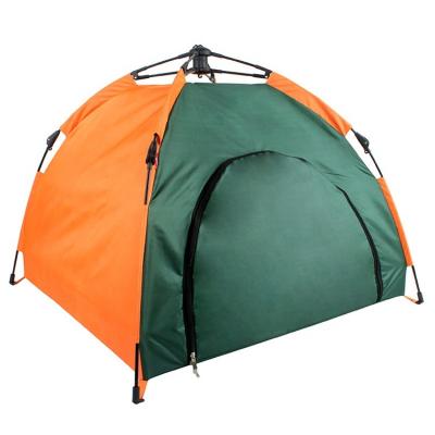 China Portable Automatic Ultralight Outdoor Waterproof Polyester Small Travel Noise Pet Tent Single Foldable Dog Tent for sale