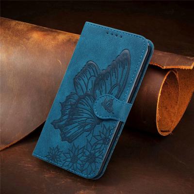 China 2022 Shockproof Custom Made Premium Leather Colorful Butterfly Embossed Flip Kickstand Cell Phone Cases For iPhone 13 for sale