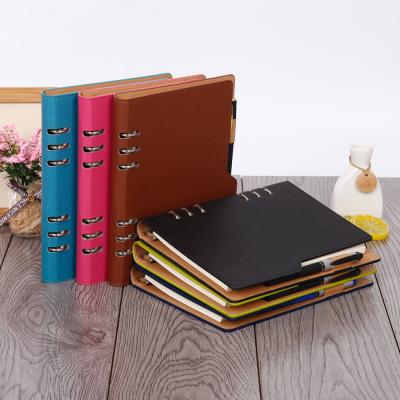 China Wholesale Hardcover Business PU Leather Cover Spiral A5 B5 Custom Loose Leaf Notebook for sale