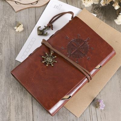 China Classic Retro Hardcover Vintage Journal Leather Notebook For Gift for sale