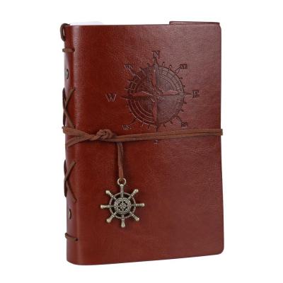 China Retro Classic Blank Pages Spiral Journal Leather Notebook For Gift for sale