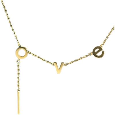 China Letter Love Chain 18k Gold Simple Daily Cute Custom Couples Necklace CLASSIC for sale