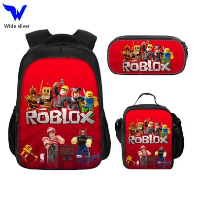 China WISI Roblox Waterproof Backpack With Lunch Box Student Bookbag School Bag For Kids Boys Game Fans Gifts for sale