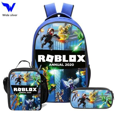 China Boys Roblox Waterproof Backpack Lunch Bag School Bag Pencil Case for sale