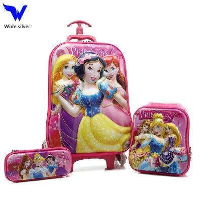 China Waterproof Kids Trolley Bags Trolley School Bags Set With Lunch Bag And Pencil Case for sale