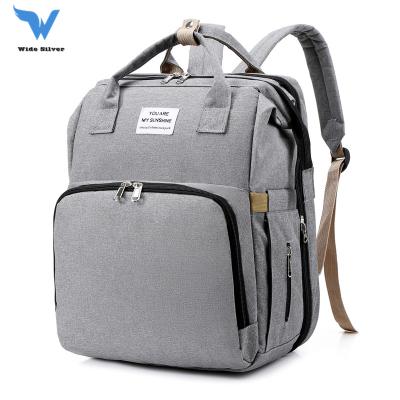 China Water and Milk Bottle Pocket Diaper Bag Thermal Insulated Waterproof Casual Baby Custom OEM Customized Convertible Baby Crib Backpack Wholesale logo for sale