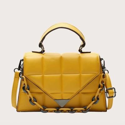 China New Product Chain Decor Square Embossed Satchel Bag for sale