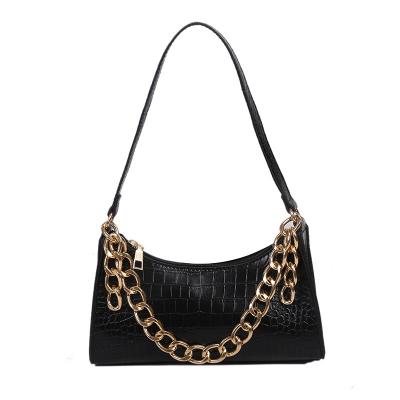 China Retro Fashion Messenger Chain Bag Crocodile Pattern Personality All-match Shoulder Bag for sale