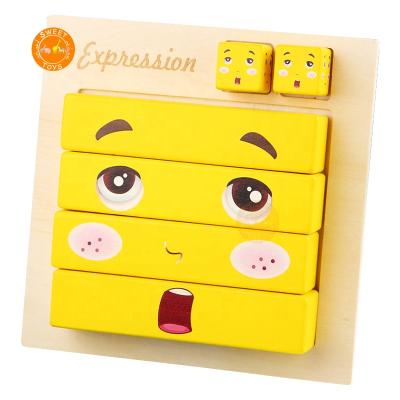 China Kids Play Balance Blocks Wooden Toy Face Changing Building Blocks Montessori Early Educational Toy For Children for sale