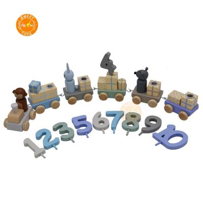 China Fashionable Wooden Toys Preschool Kids Candle Birthday Train Educational Wooden Toys For Children Gifts for sale