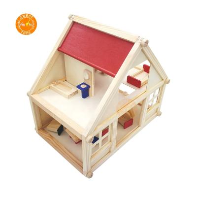 China DIY Wooden Children's DIY Dollhouse TOY Small and Mini Furniture Toy Set Toy Kids Wooden Dollhouse for Role Play for sale