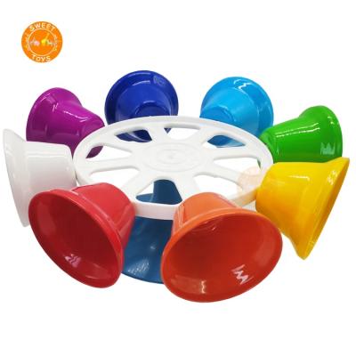 China Eco-Friendly Musical Instruments School Teaching Aids Toy Instrument Set , Colorful Percussion Toys 8-Note Hand Bells for sale