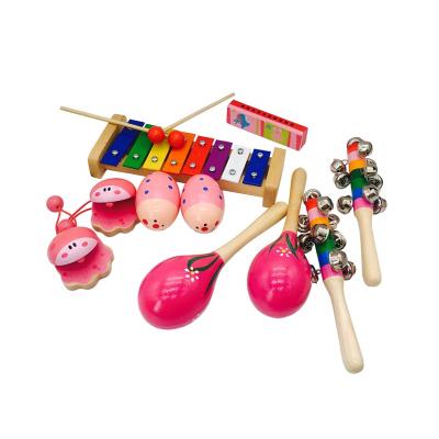 China Cartoon Toy Educational Toys Wooden Musical Musical Instruments Toy With Backpack For Kids for sale