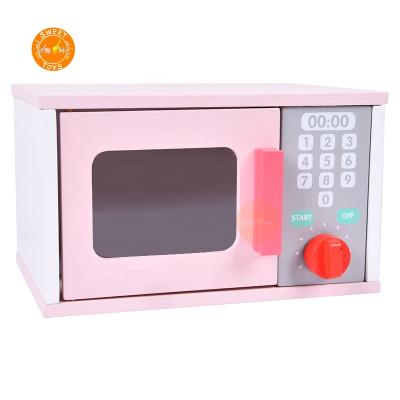 China Toy Wooden Kitchen Microwave Funny Educational Toy Set Wooden Kitchen Toys Pretend To Play For Kids Early Education Wooden Role Play Toy Set for sale