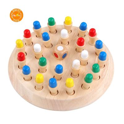 China Eco-friendly Toy For Children 3D Wooden Puzzle Game Chess Match Memory Montessori Ability Educational Cognitive Toy for sale