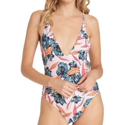 China Ladies 2021 New Arrival Summer Breathable Stylish Tankini Print One Piece Plus Size Swimwear Beach Wear for sale