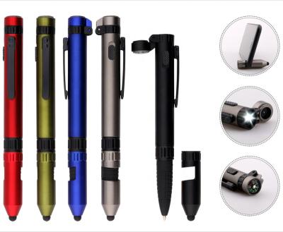 China office & School Pen New Design 6 in 1 Multifunctional Tool Ballpoint Pen with Customized Logo Stylus Phone Holder Pen for sale