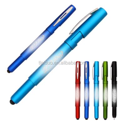 China Promotional Pen 5 In 1 Functions Light Up Laser Logo Pen Phone Holder Pen With LED Light Pencil for sale