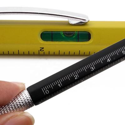 China Promotional Multifunctional Screwdriver Ballpoint Pen Horizontal Capacitor Touch Screen Metal Scale Gift Tool Pen for sale