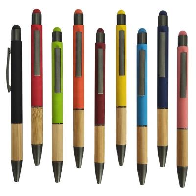 China Promotional Metal Pen Promotional Pen Gift Advertising Pen Touch Screen Stylus Pen Handle Rubberized Bamboo Wooden Ballpoint Pen for sale