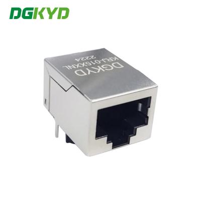 China 1x1 Port Cat5 Transformer RJ45 Modular Jack Minimum 1500Vrms Isolation Without Led for sale