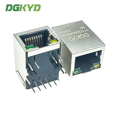 China DGKYD111Q066AB2A1D RJ45 Network Connector With Lamp No Shrapnel Ethernet Gigabit Integrated Modular Block Interface for sale